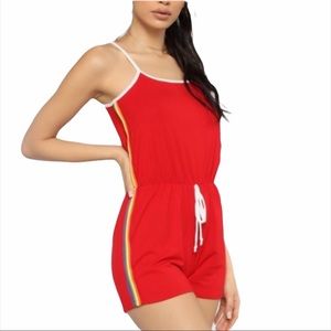 FASHION NOVA Large rainbow trim romper